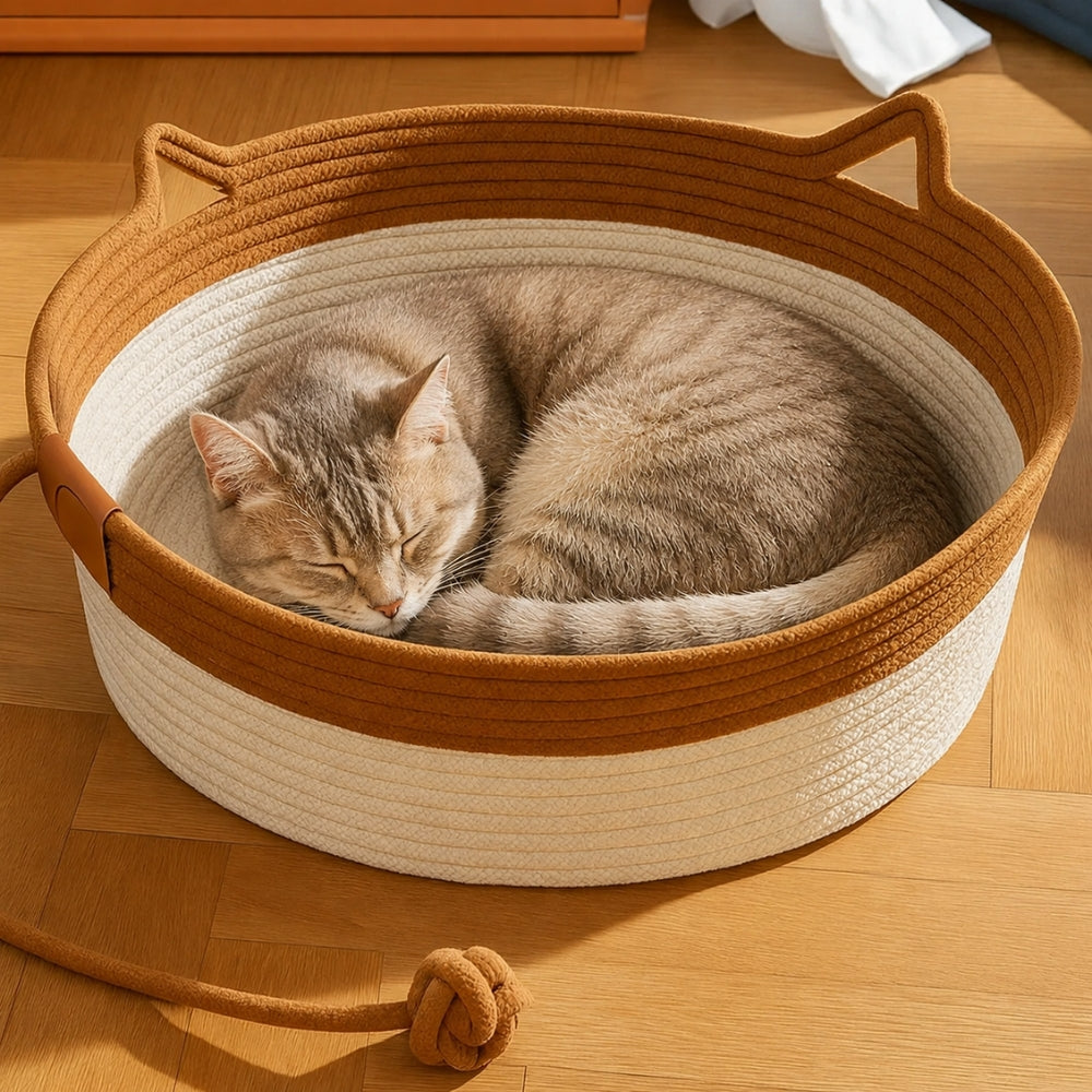 Cuccia Relax in Corda Naturale per Gatti
